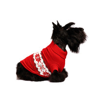 Urban pup Red snow flake sweater